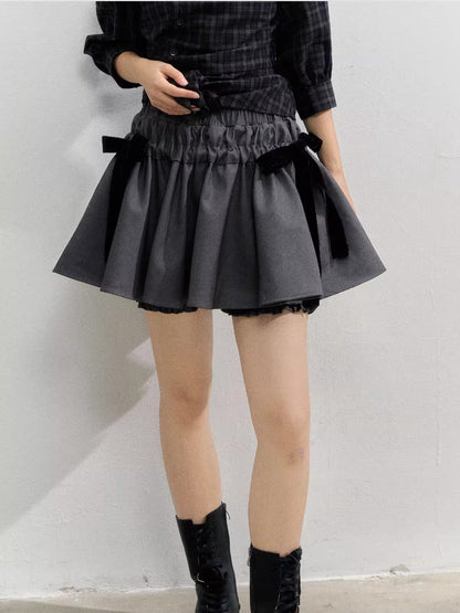 Velvet Bow Water-Repellent Puff Skirt