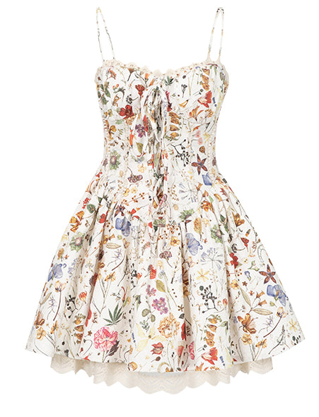 French-style Suspender Spring Floral Dress