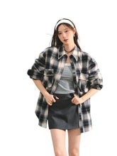 Pearl-Trimmed Polo-Neck Checkered Shirt - CHINASQUAD