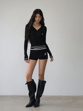 Contrast-colored Stripe Heart-wing T-shirt & Shorts Set - CHINASQUAD