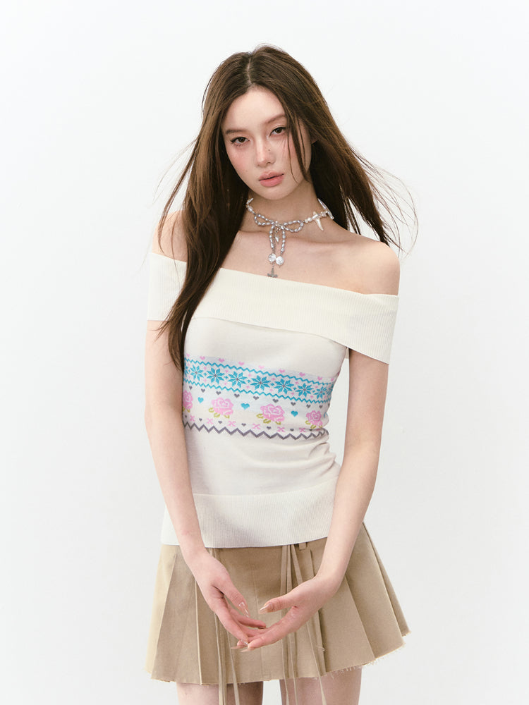 Double-layer Belt-loop Tied Pleated Skirt