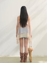 Irregular Beaded Strappy Printed Slip Dress - CHINASQUAD