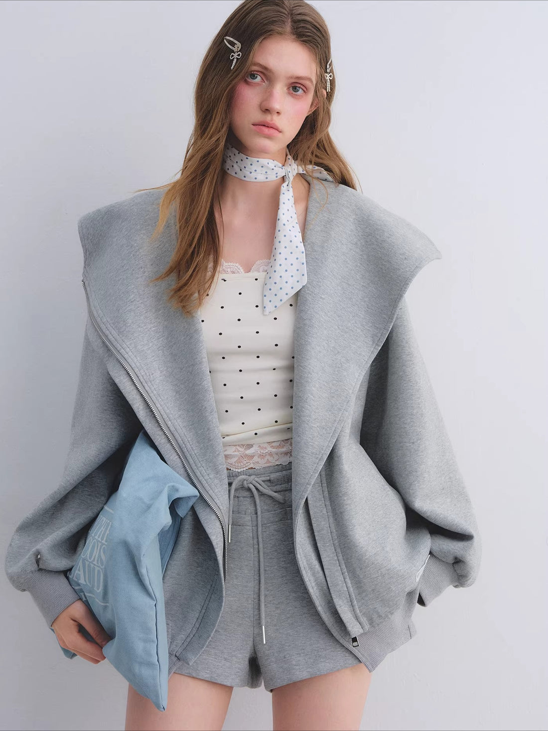 Hooded Zip-Up Sweatshirt &amp; Flared Sweatpants Set