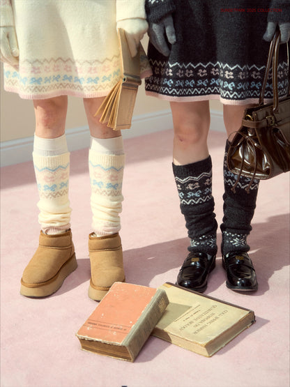 Fair Isle Knit Leg Warmers