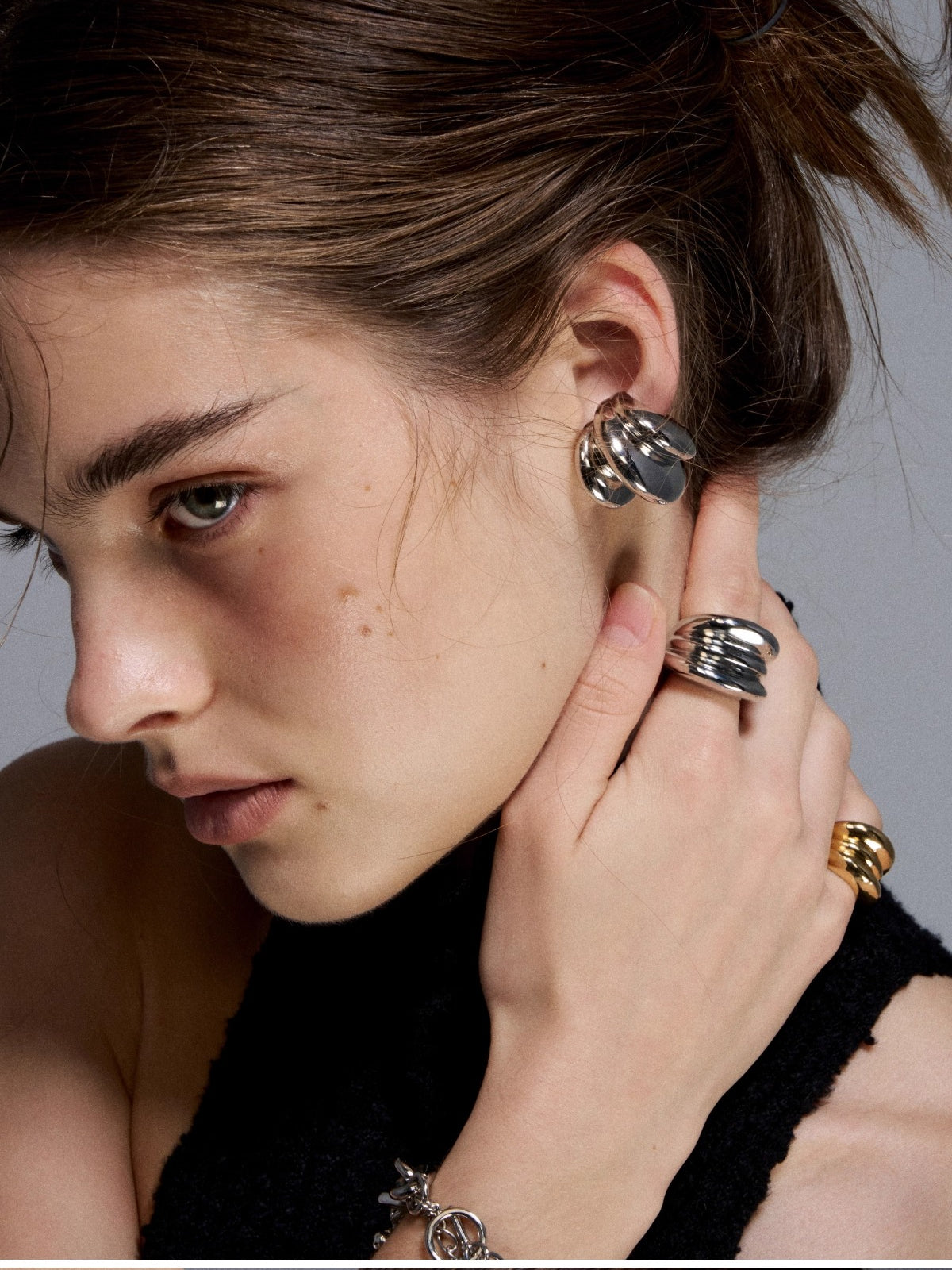 Reconstructed Dual-Tone Layered Punk Ring