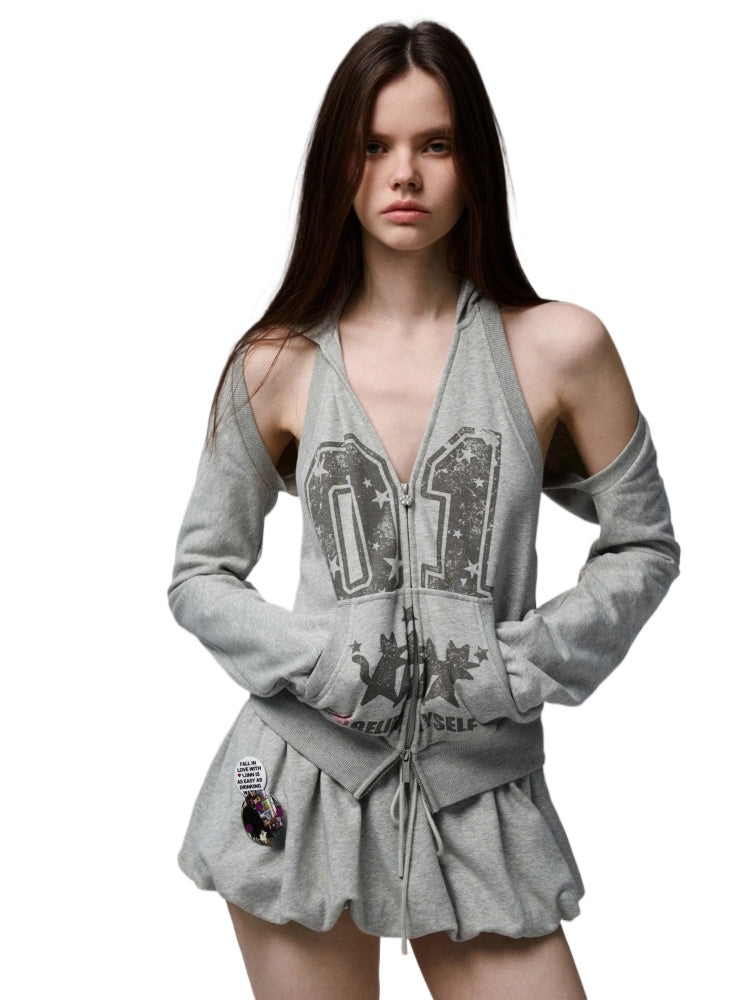 Hooded Backless Vest &amp; Hoodie Set - CHINASQUAD