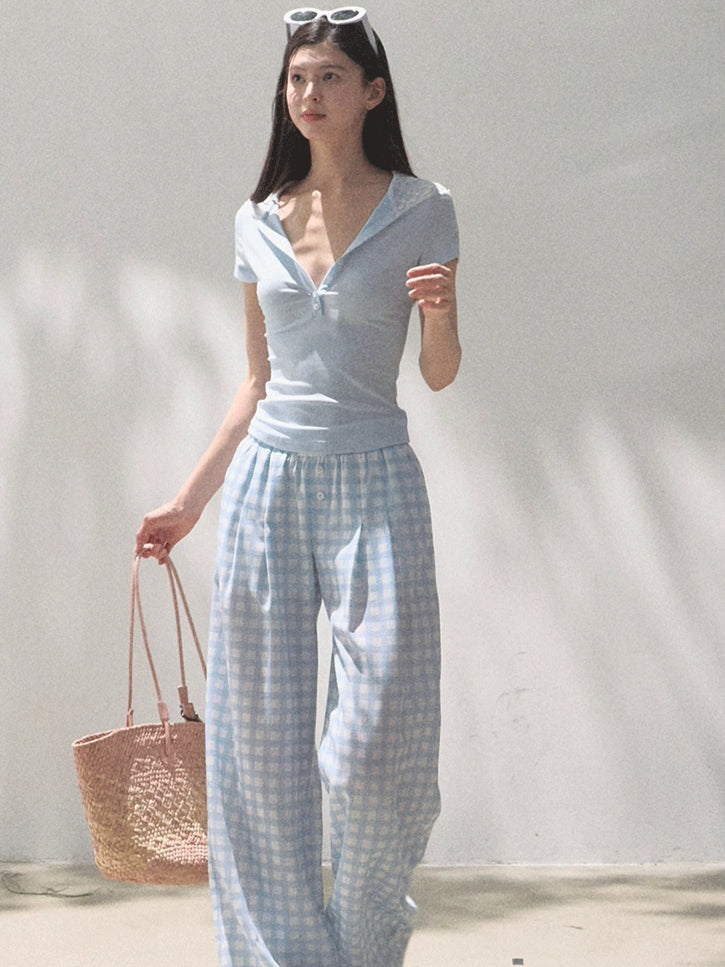 Tencel–Linen Relaxed Wide-Leg Pants