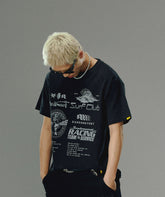 Black Printed Crew Neck T-Shirt - CHINASQUAD