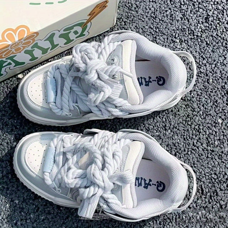 Sky Grey Chunky Casual Sneakers