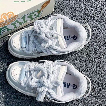 Sky Grey Chunky Casual Sneakers