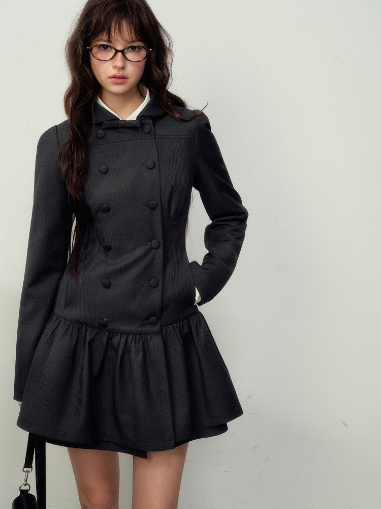 Peter Pan Collar Blazer Dress - CHINASQUAD