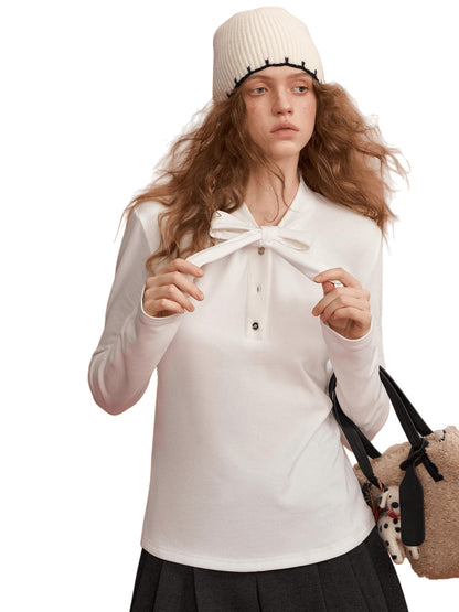 Velvet Ribbon Bow Tee