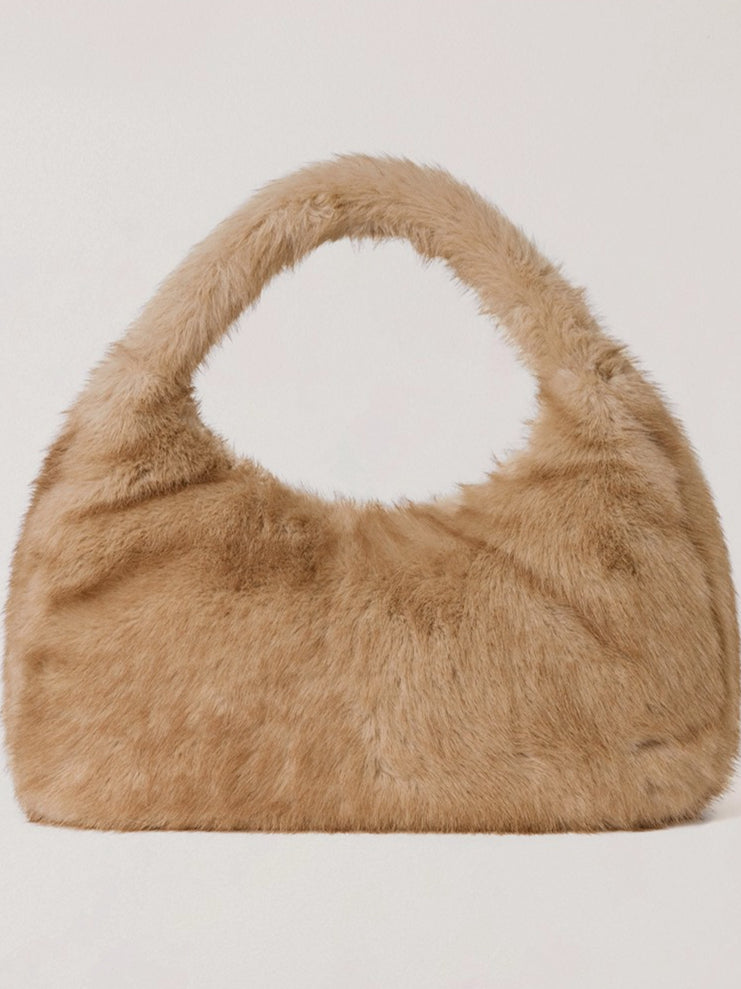 Cross Relic Faux Fur Stone Bag