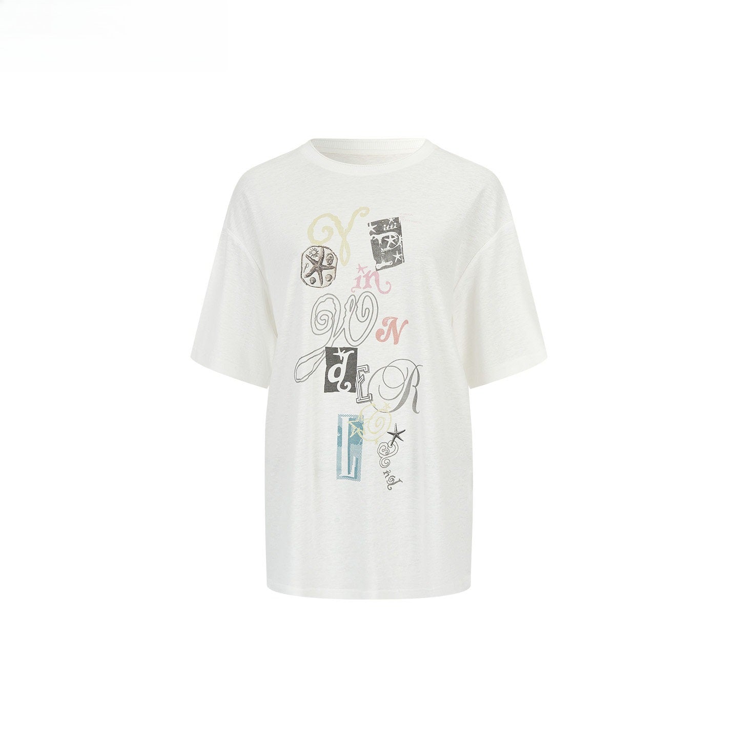 Oversized Printed Linen-Blend T-Shirt