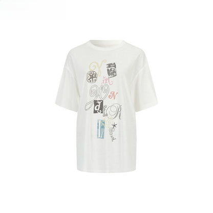 Oversized Printed Linen-Blend T-Shirt
