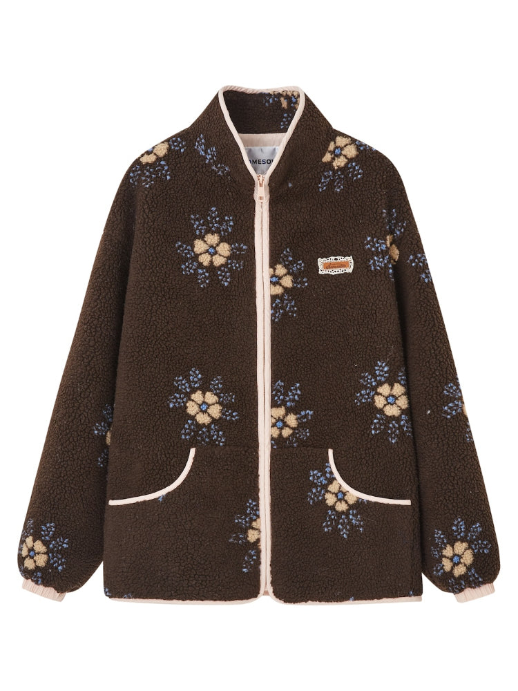 Fleece Floral Oversized Jacket