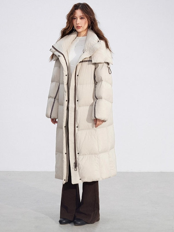 Down Hooded Longline Puffer Coat