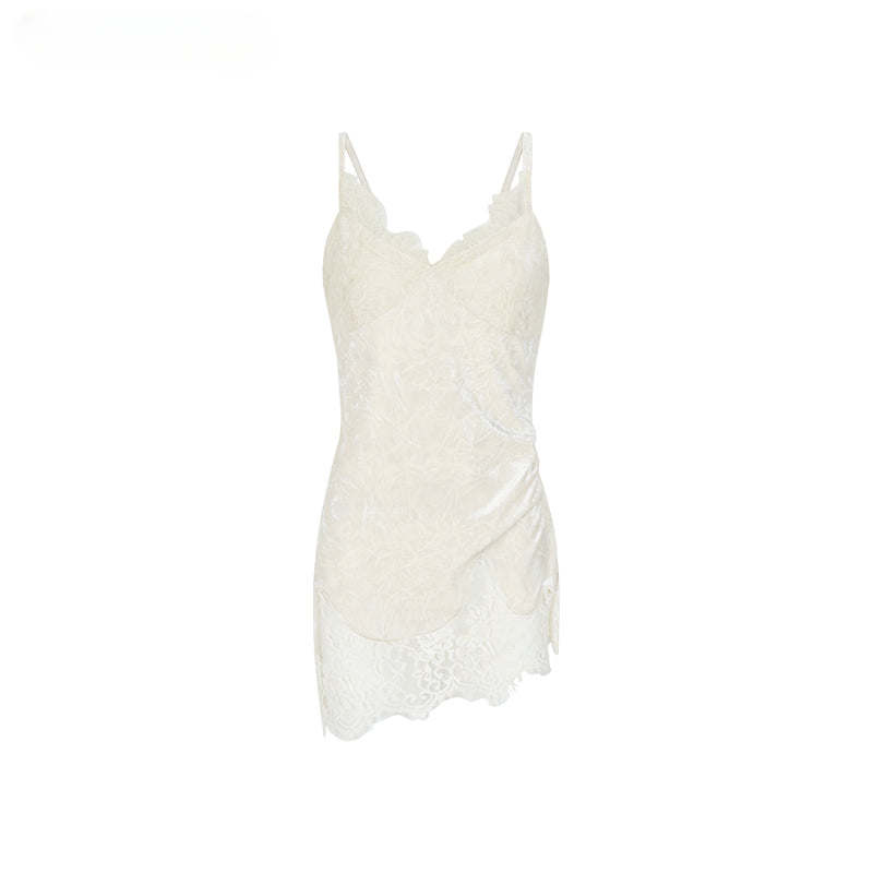 Beige Lace Panel Camisole Top