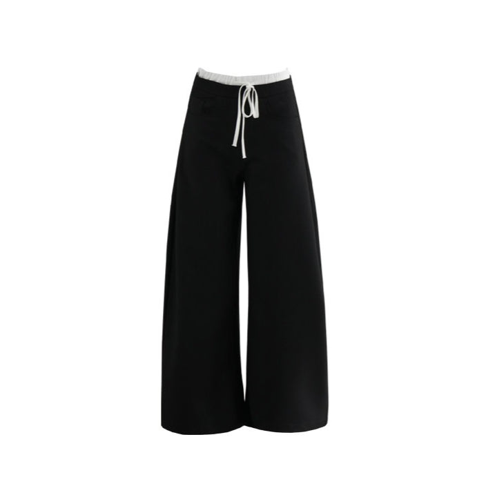 Panel Wide-Leg Floor-Length Trousers