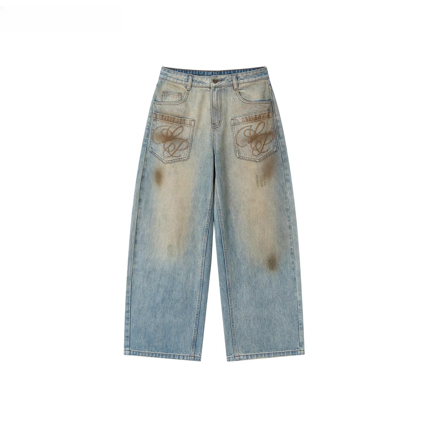 Vintage Wash Loose Denims Pants