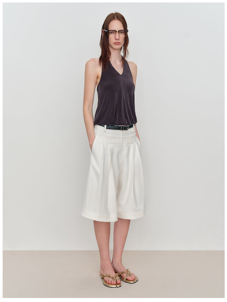 U-Shaped Bud Halter Tank Top