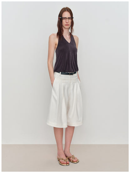 U-Shaped Bud Halter Tank Top