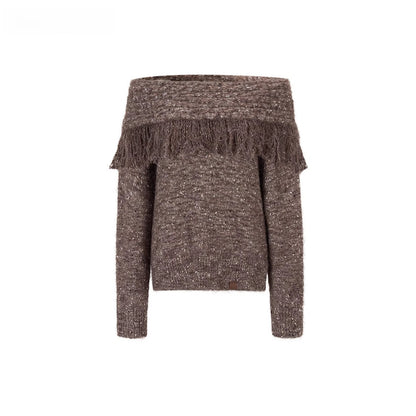 Fringe Knit Sweater &amp; Scarf Set