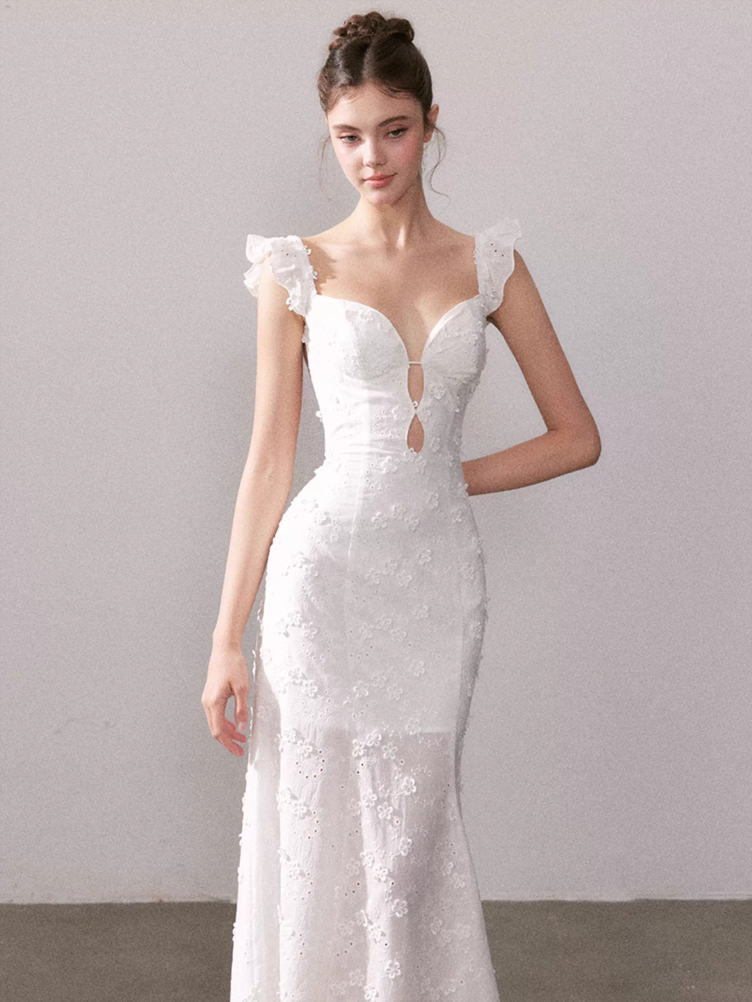 Mist Blossom Lace Maxi Dress