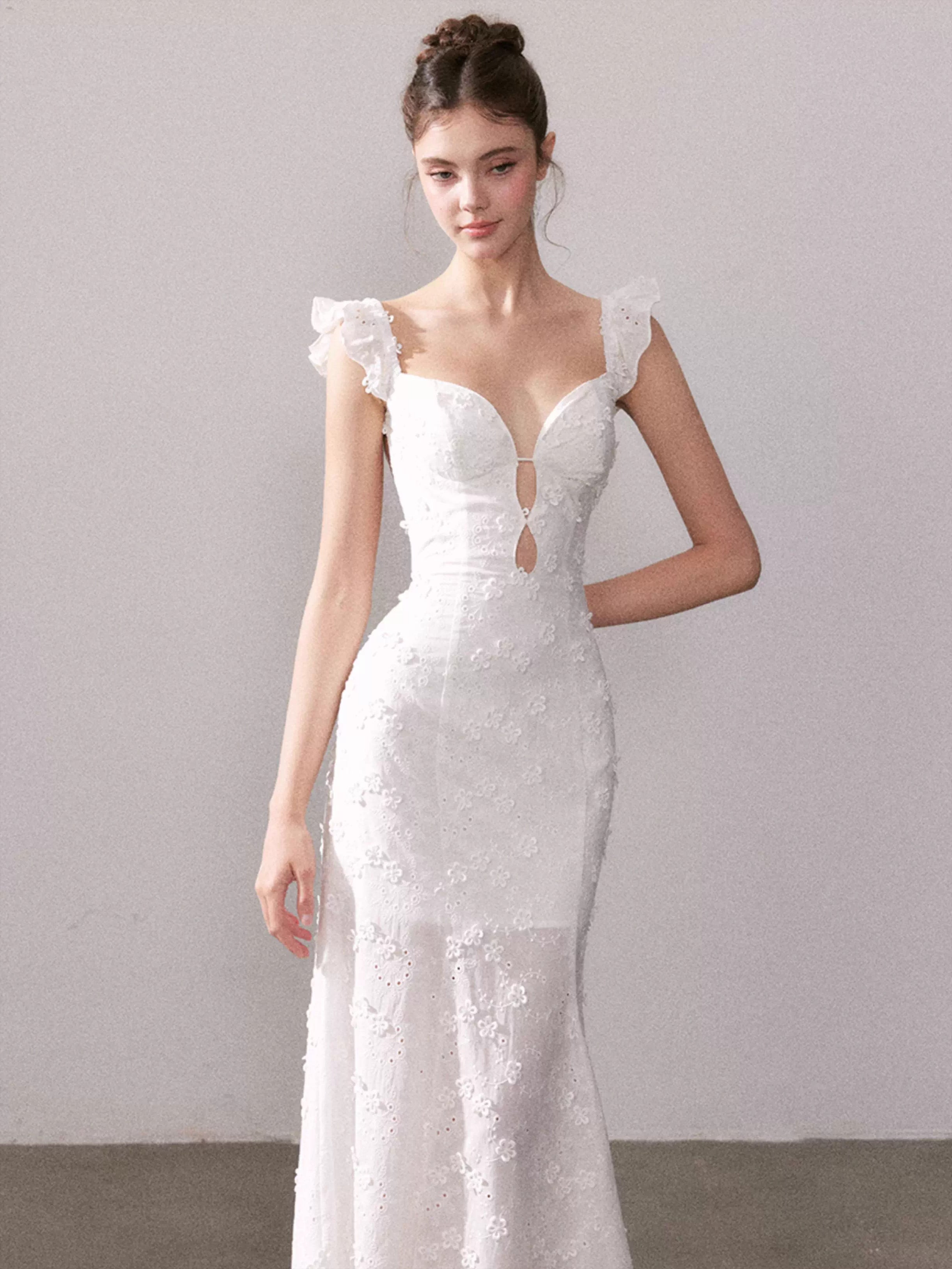 Mist Blossom Lace Maxi Dress