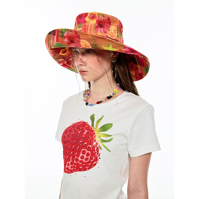 &quot;Summer Fruit&quot; Y2K Fruit Print Hat - CHINASQUAD