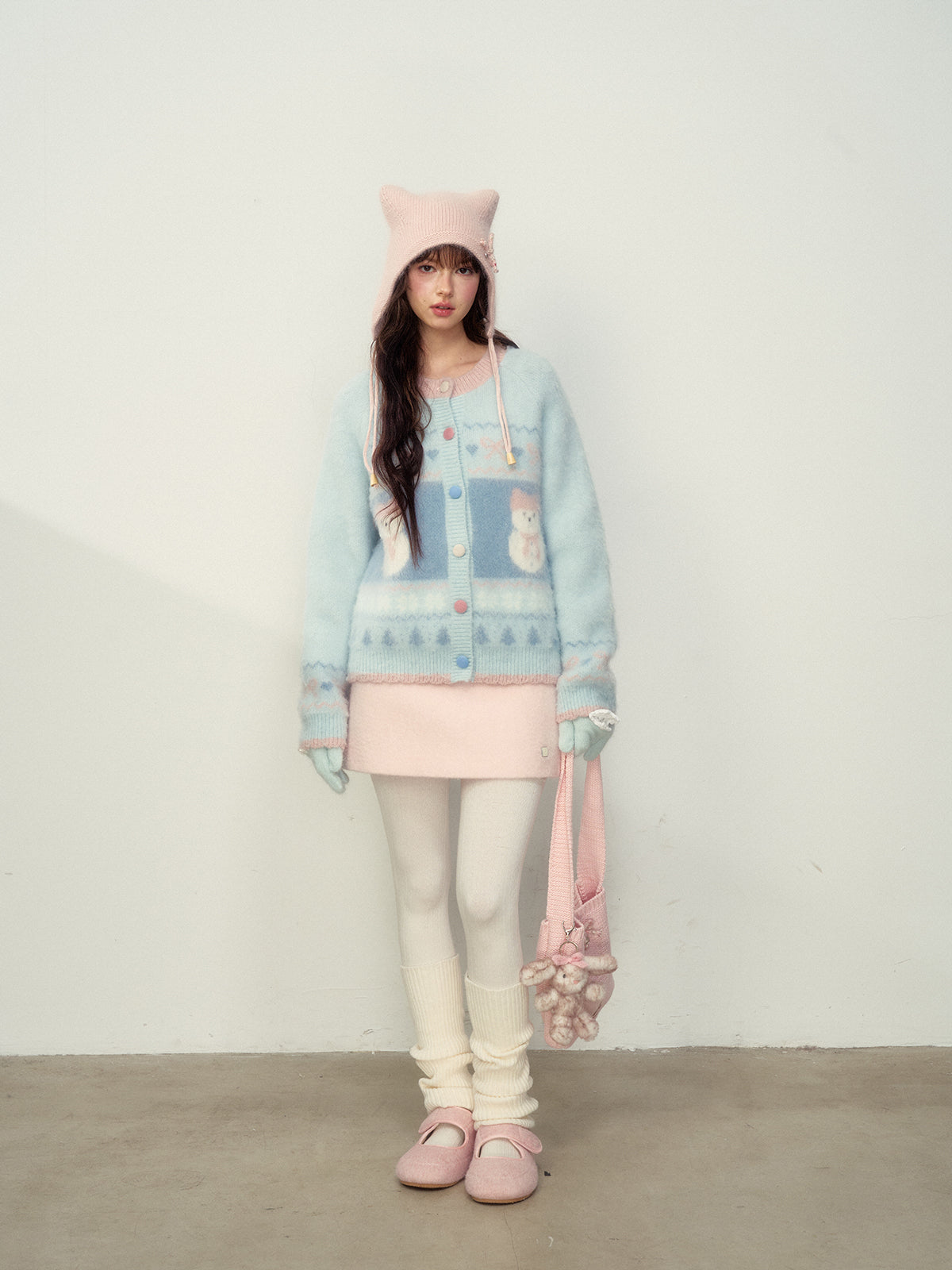 Hokkaido Snowman Knitted Cardigan