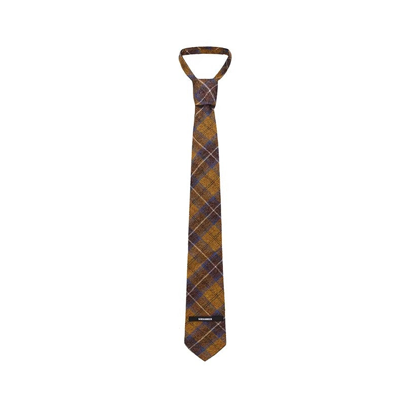 Adjustable Two-Way Contrast Plaid Tie