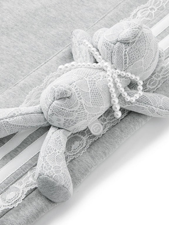 Lace Panel Relaxed Sweatpants Set