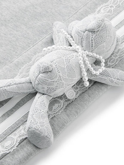 Lace Panel Relaxed Sweatpants Set