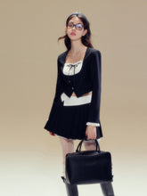 White Square-neck Cardigan & Skirt Set - CHINASQUAD