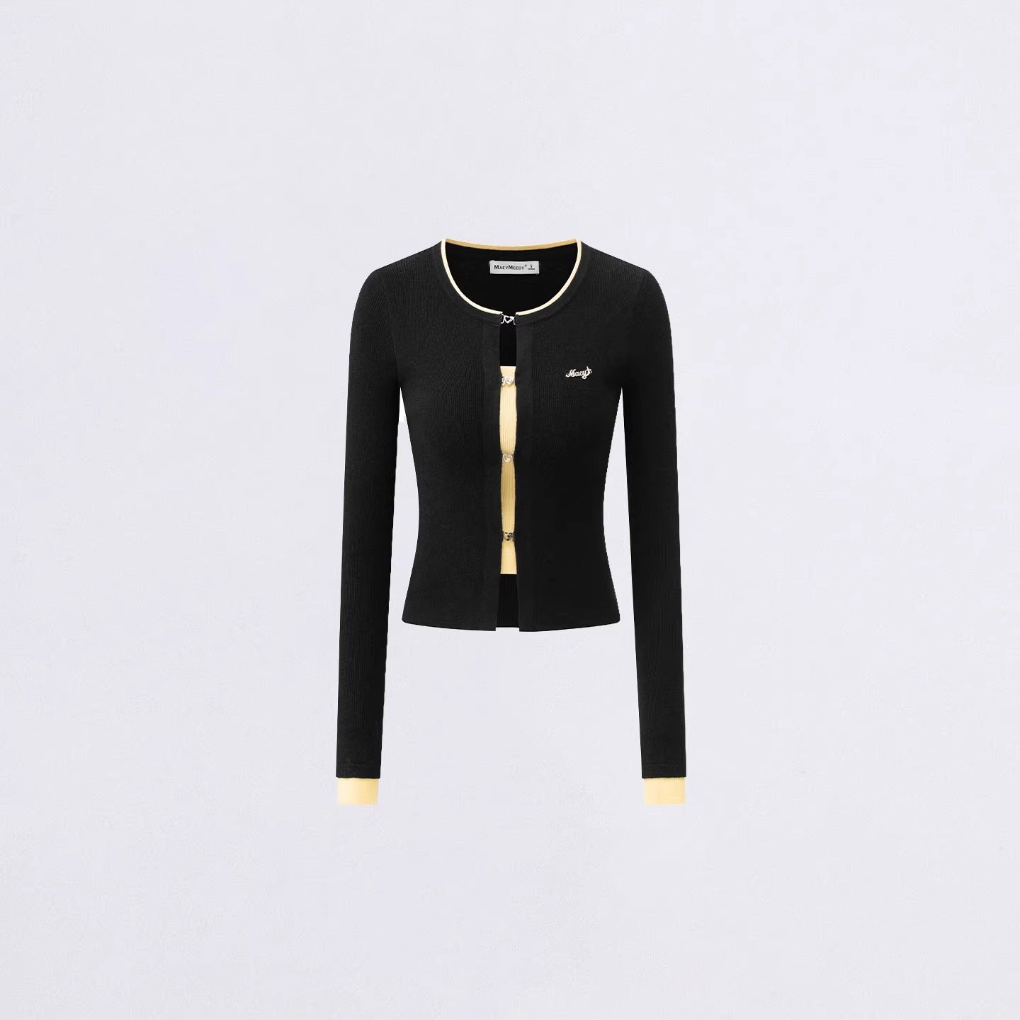 Contrast Layered Knit Slim Base Layer