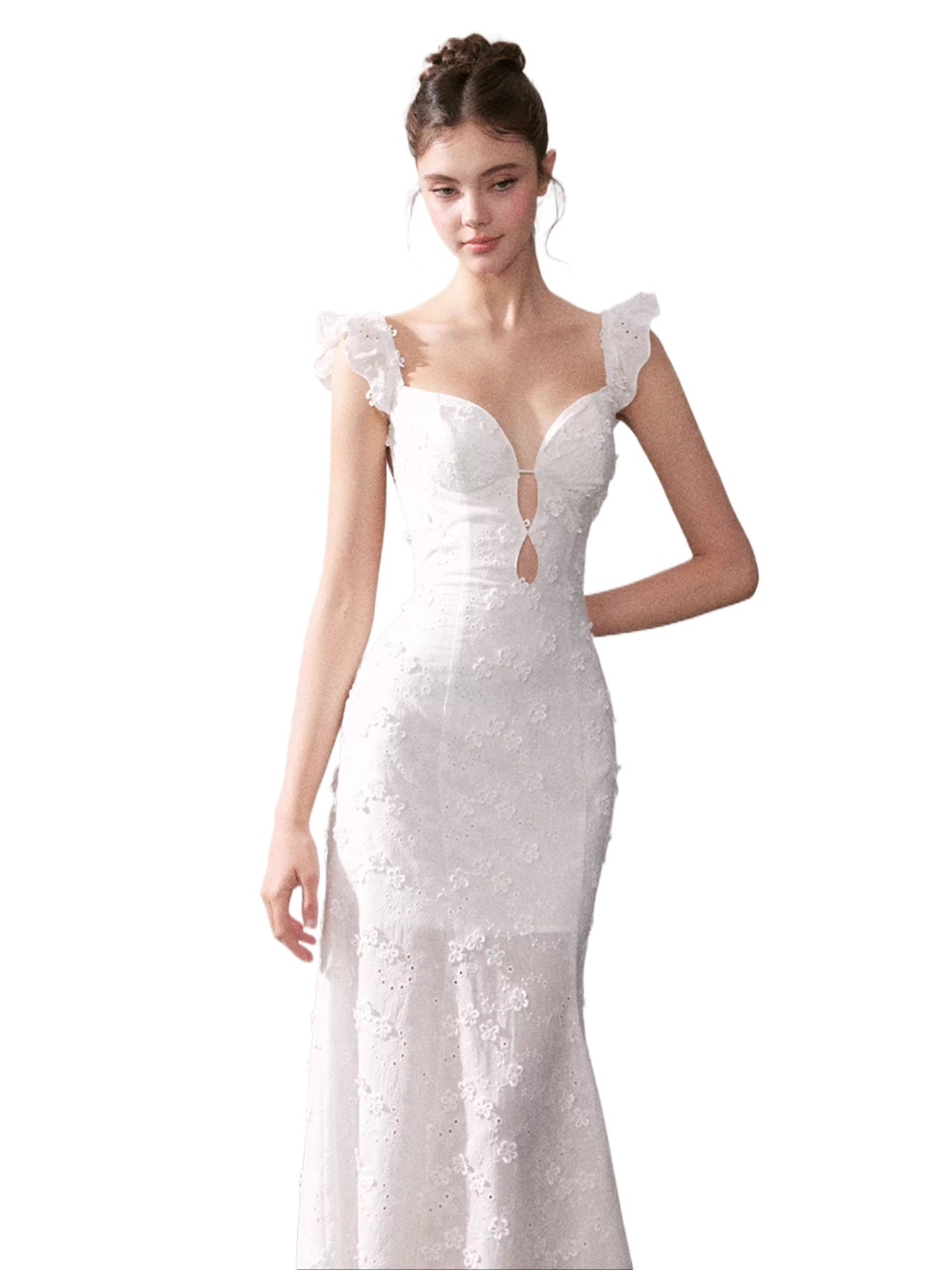 Mist Blossom Lace Maxi Dress