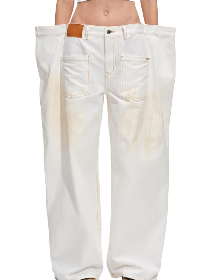 Polar Washed Twill Denim Wide-Leg Jeans