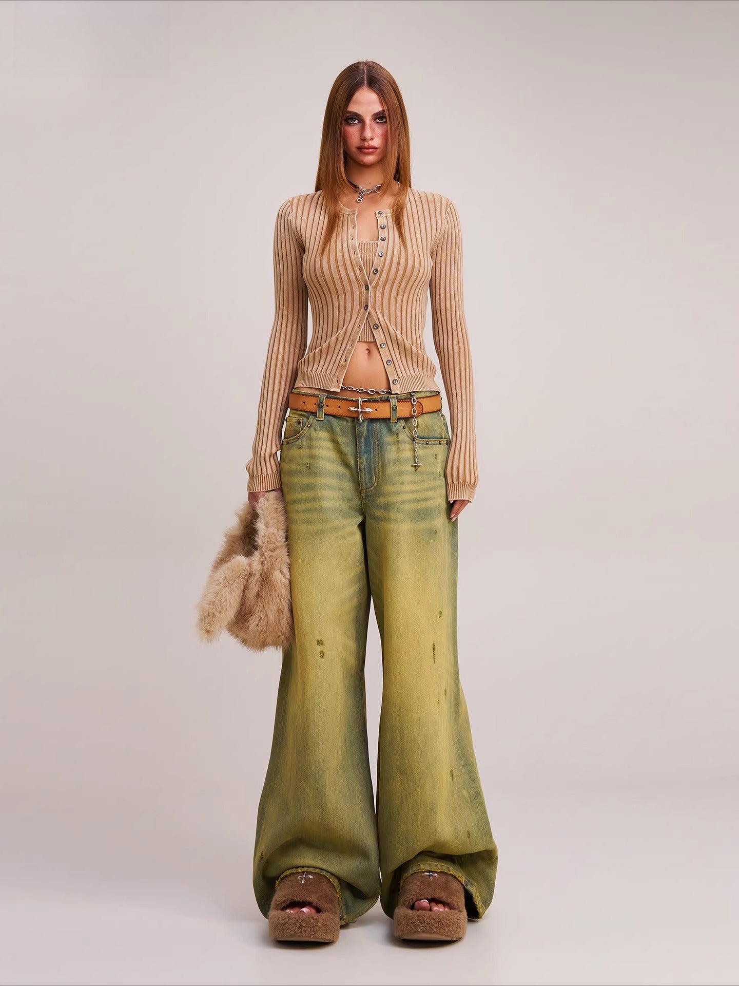 Wild Mustang Classic Wide-Leg Jeans