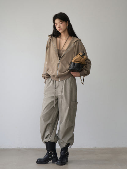 Gray 3D Pockets Wide-leg Pants - CHINASQUAD