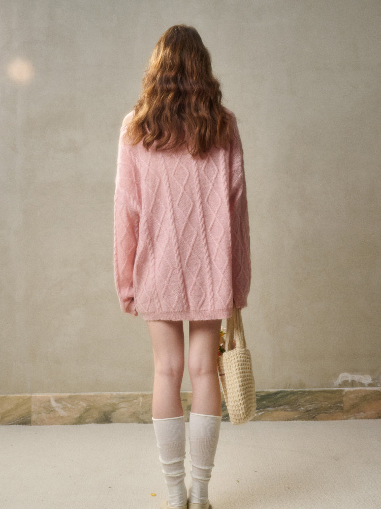 Pearl Mohair Knit Sweater