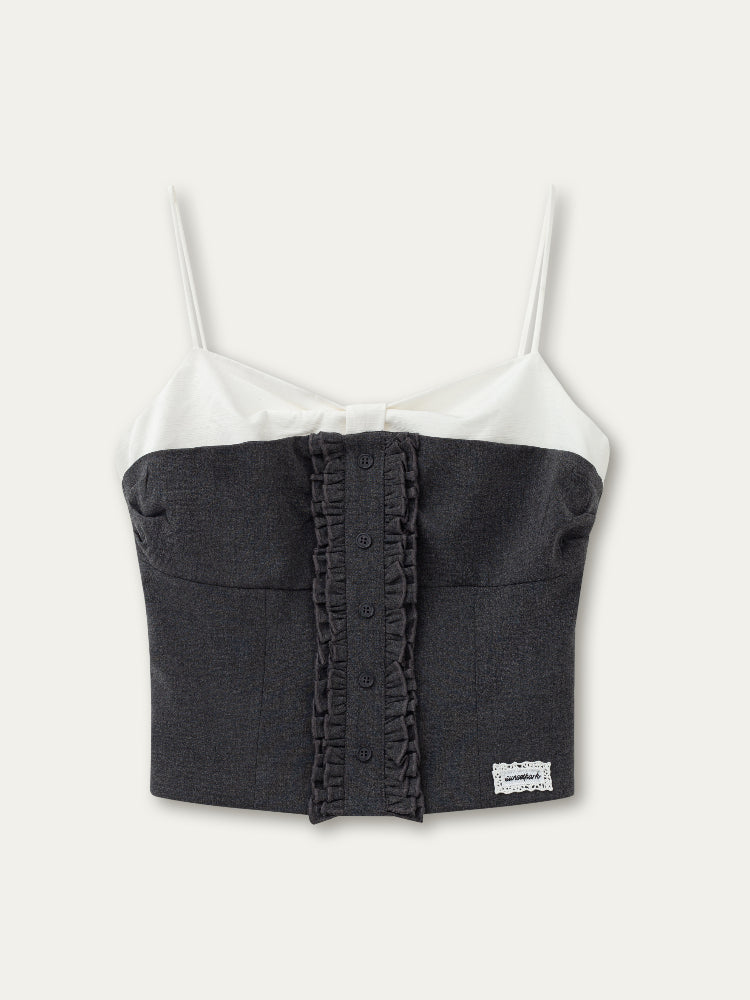 Miu-Style Lace Trimmed Tank Top &amp; Skirt Set - CHINASQUAD
