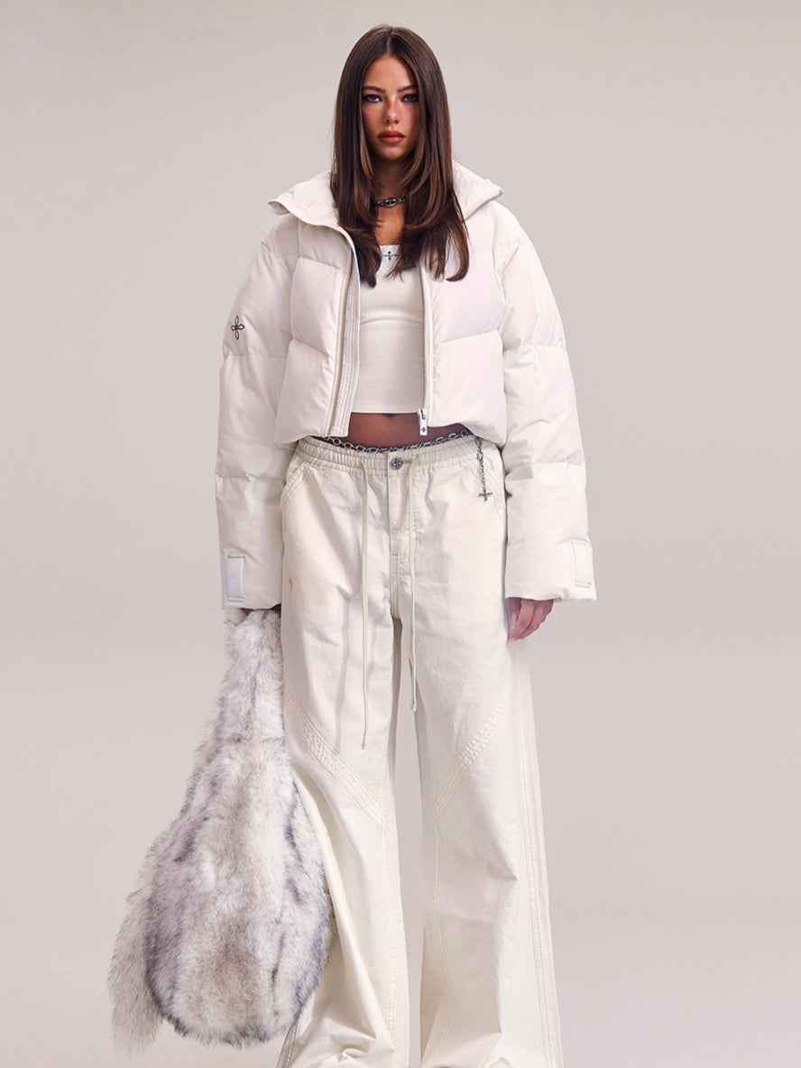 Sculpted Cross Cropped Down Jacket