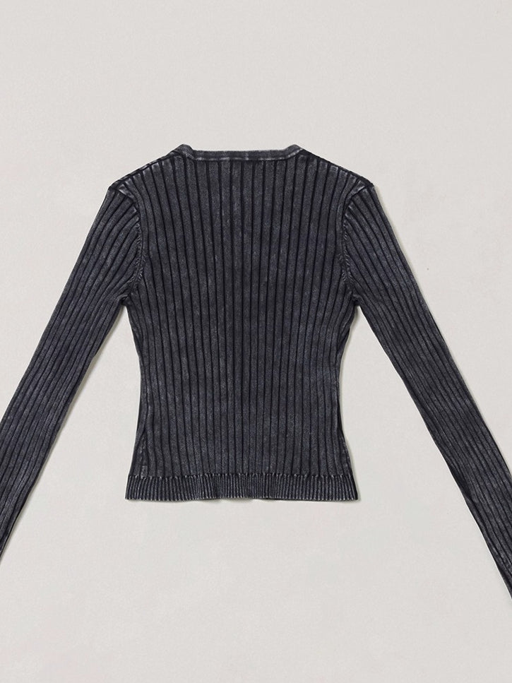 Wild Retro Ribbed Knit Cardigan