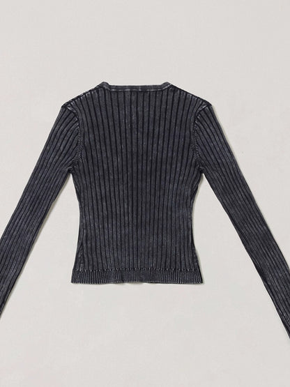 Wild Retro Ribbed Knit Cardigan