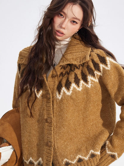 Fair Isle Wool-Blend Collared Knit Sweater