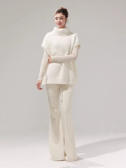 High-Neck Oversized Knit Pullover Turtleneck