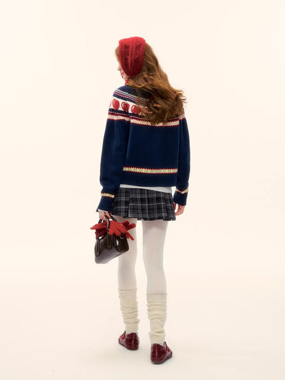 Zip-Up Wool-Blend Knit Cardigan