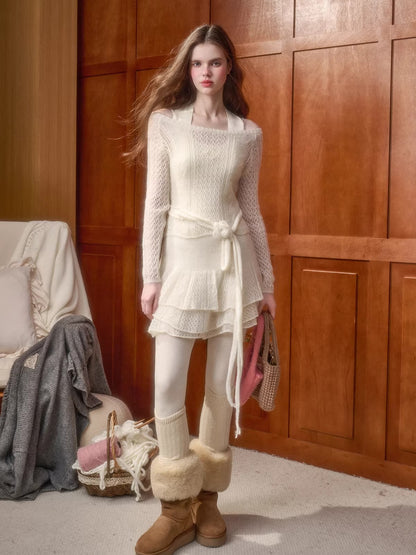 Mohair Wool-Blend Cloud Knit Set