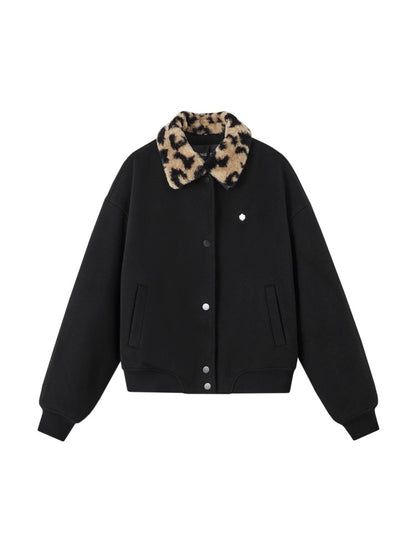 Detachable Fur Collar Baseball Jacket